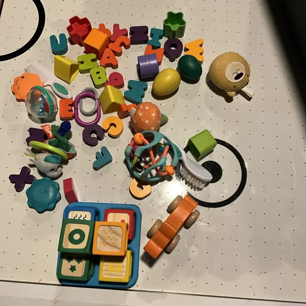 Baby Toddler Shapes Sorter Lot Of 51 Various Replacements Shapes Letters Cubes